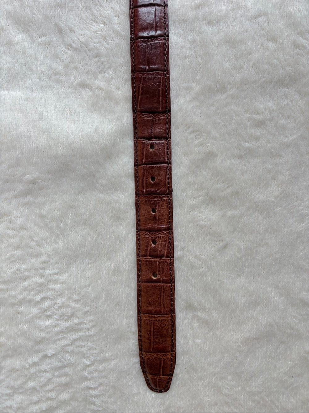 Genuine Croc-Embossed Brown Leather Belt - JPL - Picture 7 of 11